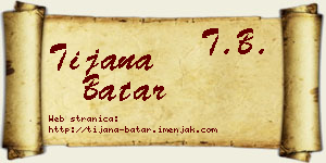 Tijana Batar vizit kartica